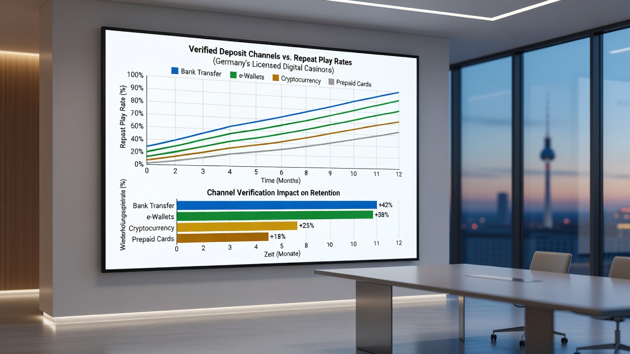 Grafik mit Balkendiagrammen zu Einzahlungskanälen und Wiederholungsraten